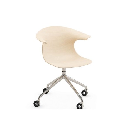 Chaise réunion avec pieds en étoile sur roulettes - Loop 3D Wood