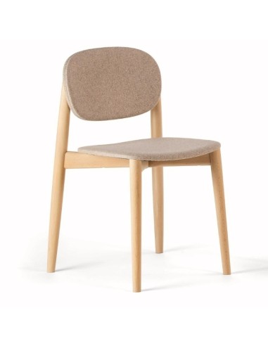 Chaise Harmo en bois avec assise tissu