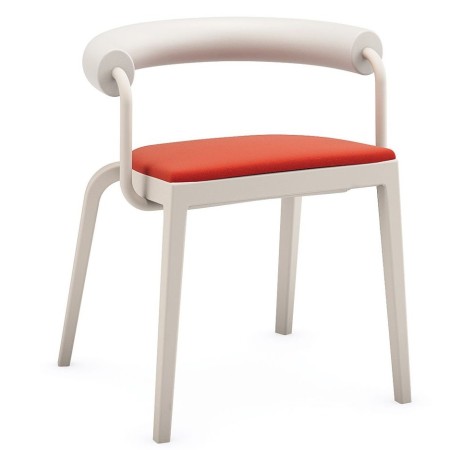 Chaise BI 20s avec assise en tissu colorée design aéré