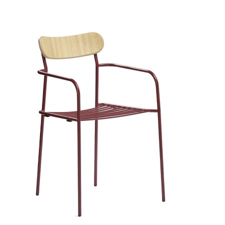 chaise extérieure empilable uti avec dossier bois et structure acier