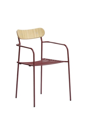 chaise extérieure empilable uti avec dossier bois et structure acier