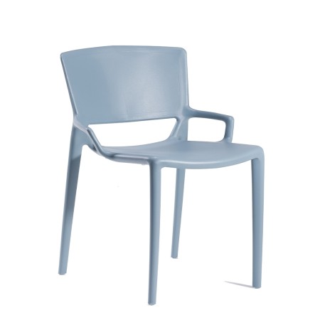 Chaise Fiorellina en plastique bleu - extérieur minimaliste 
