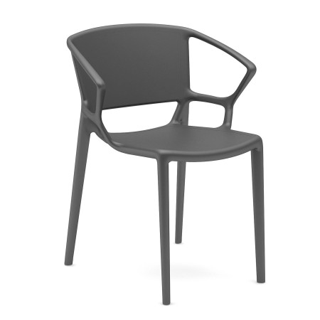 Chaise noire en plastique rigide - pour jardins et terrasses - Fiorellina 