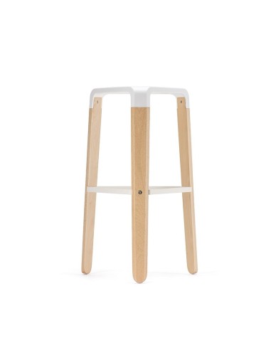 Tabouret avec assise blanche à hauteur bar - design accueillant pour comptoirs et bar - design Picapau