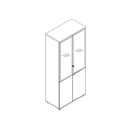 Vitrine design de bureau L. 80,1 x P. 43,2 x H. 183,3cm - A5404HZW - MDD 2