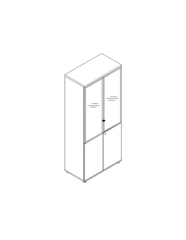 Vitrine design de bureau L. 80,1 x P. 43,2 x H. 183,3cm - A5404HZW - MDD