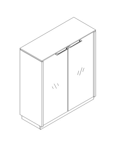 Armoire portes vitrées L. 103,2 x H. 116,7 - X35 - MDD - Suisse