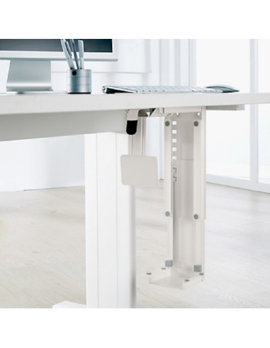 Support UC réglable monté sous bureau en métal blanc