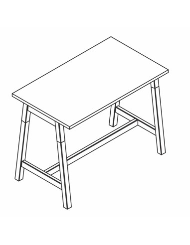 Table haute L. 161,5 x P. 70 x H. 90cm