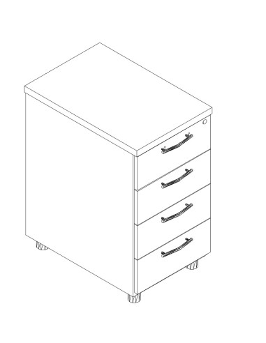 Caisson fixe 4 tiroirs P. 60cm - KKT64 - MDD