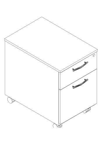 Caisson 1 tiroir et 1 dossiers suspendus - KDT12