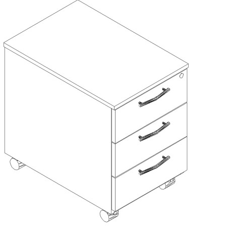 Caisson 3 tiroirs prof. 60cm - KD13 - MDD