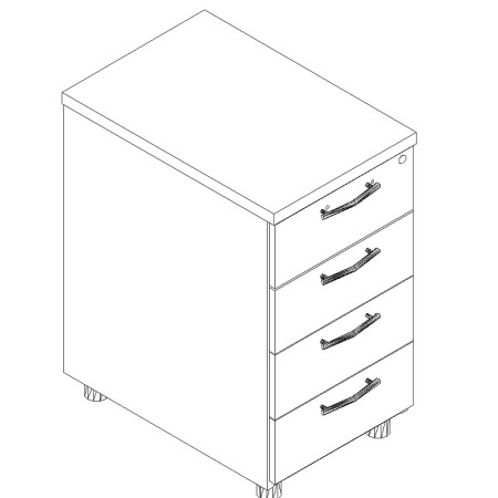 Caisson de bureau fixe avec 2 tiroirs et 1 dossiers suspendus - KDT73 2