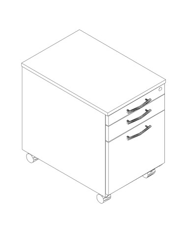 Caisson 1 DS et 1 tiroir + tirette - KRT12 - MDD