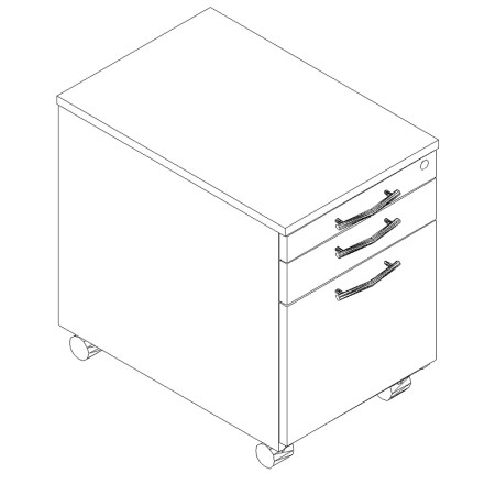 Caisson 1 DS et 1 tiroir + tirette - KRT12 - MDD
