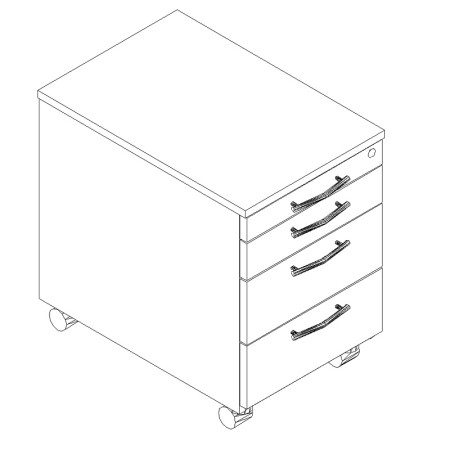 Caisson 3 tiroirs + tirette - KRT13 - MDD 2