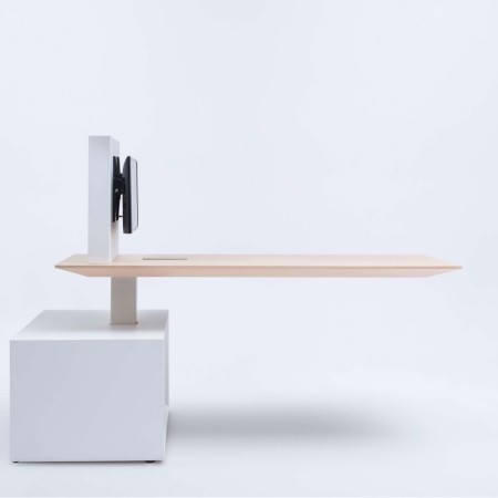 Table réunion design assis-debout avec écran - Gravity - GAV10