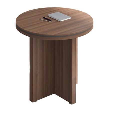 Table de conférence en bois foncé diamètre 80 cm et hauteur 76 cm