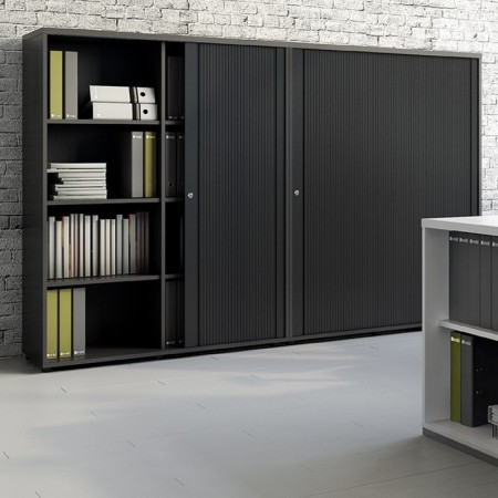 Rangement à rideaux L. 80  x P. 43,2 x H. 148,1cm - A4L04 - MDD 2