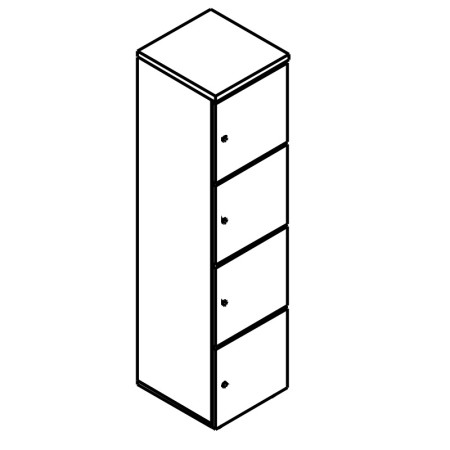 Casier de bureau Locker - 4 case - MDD - LOK04 2