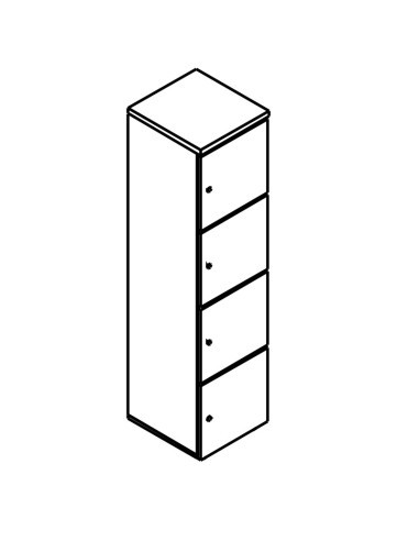 Casier de bureau Locker - 4 case - MDD - LOK04