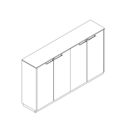  Armoire bibliothèque L. 208 x H. 116,7cm - X311 - MDD - Status 2