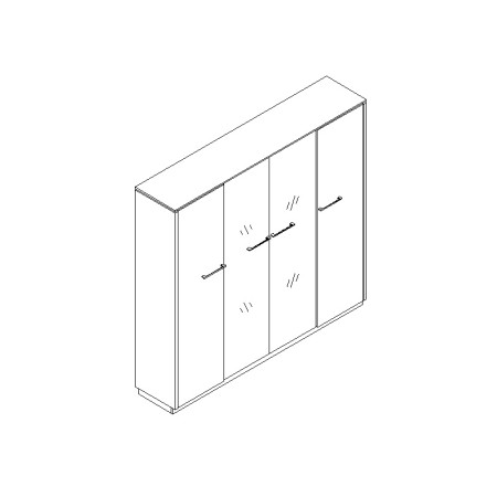 Armoire avec vitrine L. 208 x H. 187,1cm - X5567 - Status - MDD 2