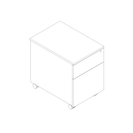 Caisson 1 dossiers suspendus et 1 tiroir