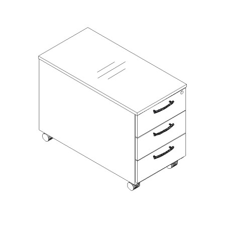 Caisson 3 tiroirs prof. 80cm - KD130 - MDD