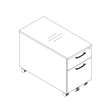 Caisson 1 tiroir et 1 dossiers suspendus - KDT12 2