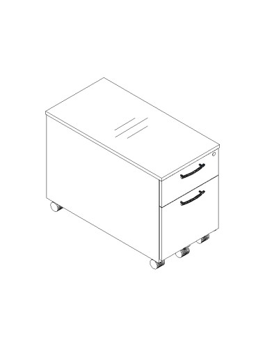 Caisson 1 tiroir et 1 dossiers suspendus - KDT12