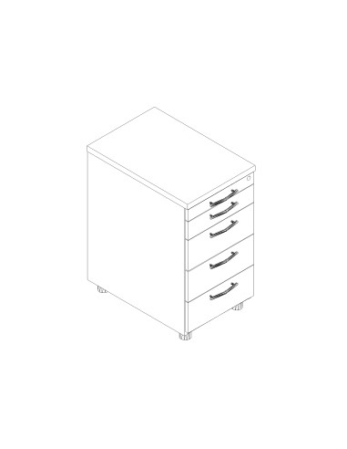 Rangement bureau tiroirs et plumier - KRT64 de MDD