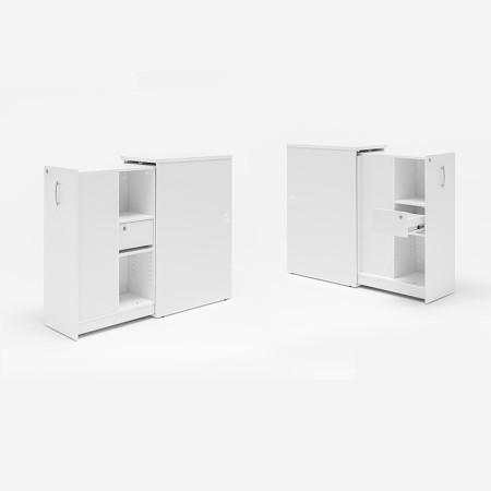 Caisson cargo de bureau H. 112,9 x L. 40,2 x P. 80cm - accès des deux côtés - KCD82 - MDD