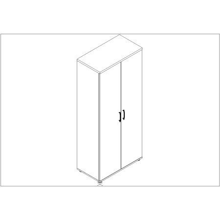Meuble penderie de bureau L. 80,1 x P. 43,2 x H. 183,3cm - MDD - A52P4