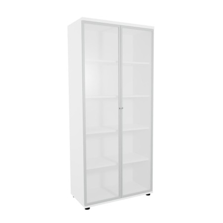 Meuble bureau avec portes en verre L. 80,1 x P. 43,2 x H. 183,3cm - A5404W - MDD 2