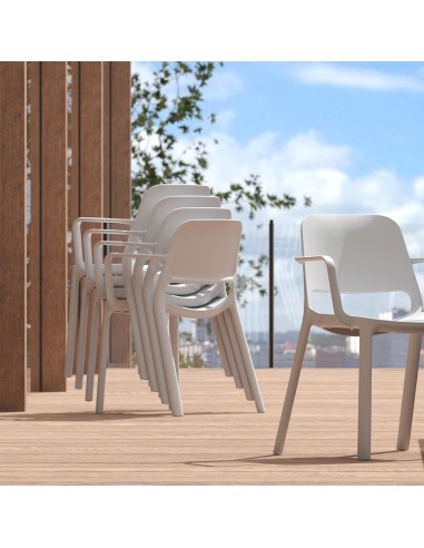 Chaise d'intérieur et d'extérieur empilable en plastique - SPO003 - Polytone O Narbutas