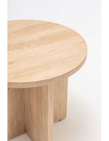 Détail table de réunion en bois clair