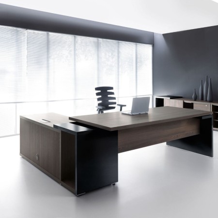 Bureau de direction avec siège de travail noir design