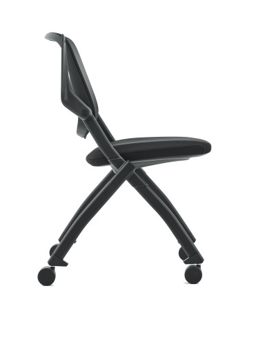 Chaise de conférence avec assise et accoudoirs rabattabe et avec roulettes - Visi - Sitek - 3930