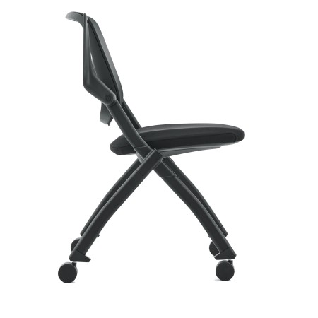 Chaise de conférence avec assise et accoudoirs rabattabe et avec roulettes - Visi - Sitek - 3930