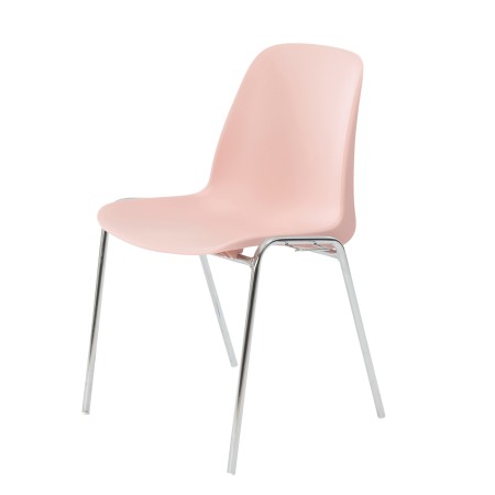 Chaise conférence pas cher empilable rose - Elena - 3641 2