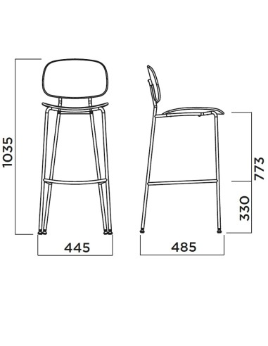 Tabouret de bar Tondina – Élégance du bois et ligne contemporaine pour un comptoir ou un îlot central
