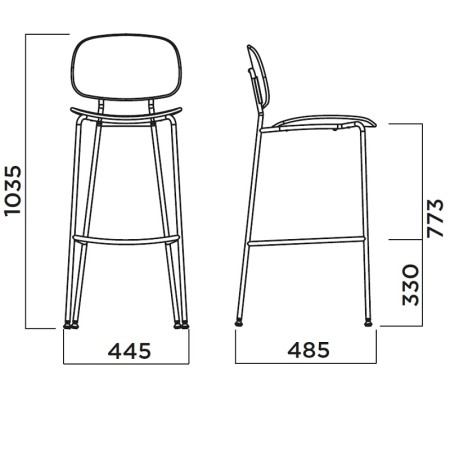 Tabouret de bar Tondina – Élégance du bois et ligne contemporaine pour un comptoir ou un îlot central