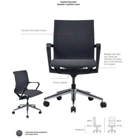 Détails de la chaise de bureau design - Eddy - 7590