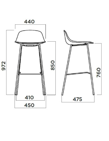 Dimensions Pure mini loop - chaise haute pour bar