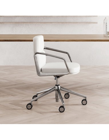 Siège de réunion en cuir naturelle sur roulettes - Lead - Las Mobili - 141 088