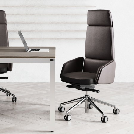 Fauteuil de direction très confortable en cuir - Lead - Las Mobili - 141 091