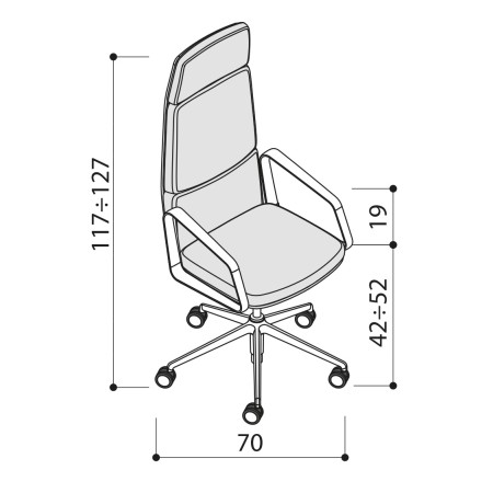 Fauteuil de direction en cuir de haute qualité - Lead - Las Mobili - 141 085