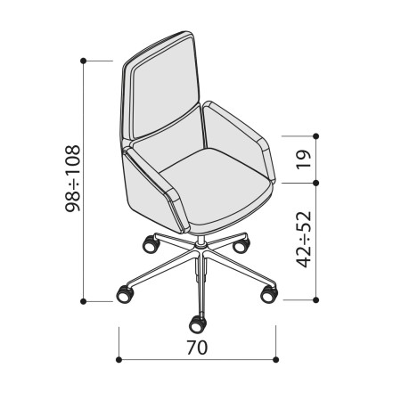 Chaise de direction élégante en cuir - Lead - 141 092 - Las Mobili