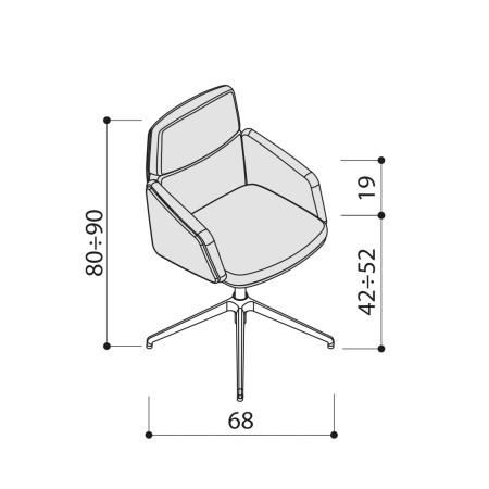 Chaise de conférence en cuir et piétement brillant - Lead - Las Mobili - 141 095 2